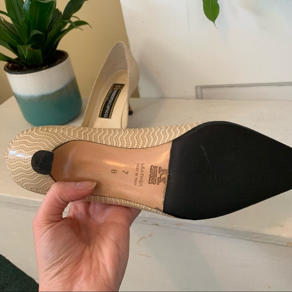 Roberto Capucci Vintage cream leather kitten heels - Picture 4 of 7